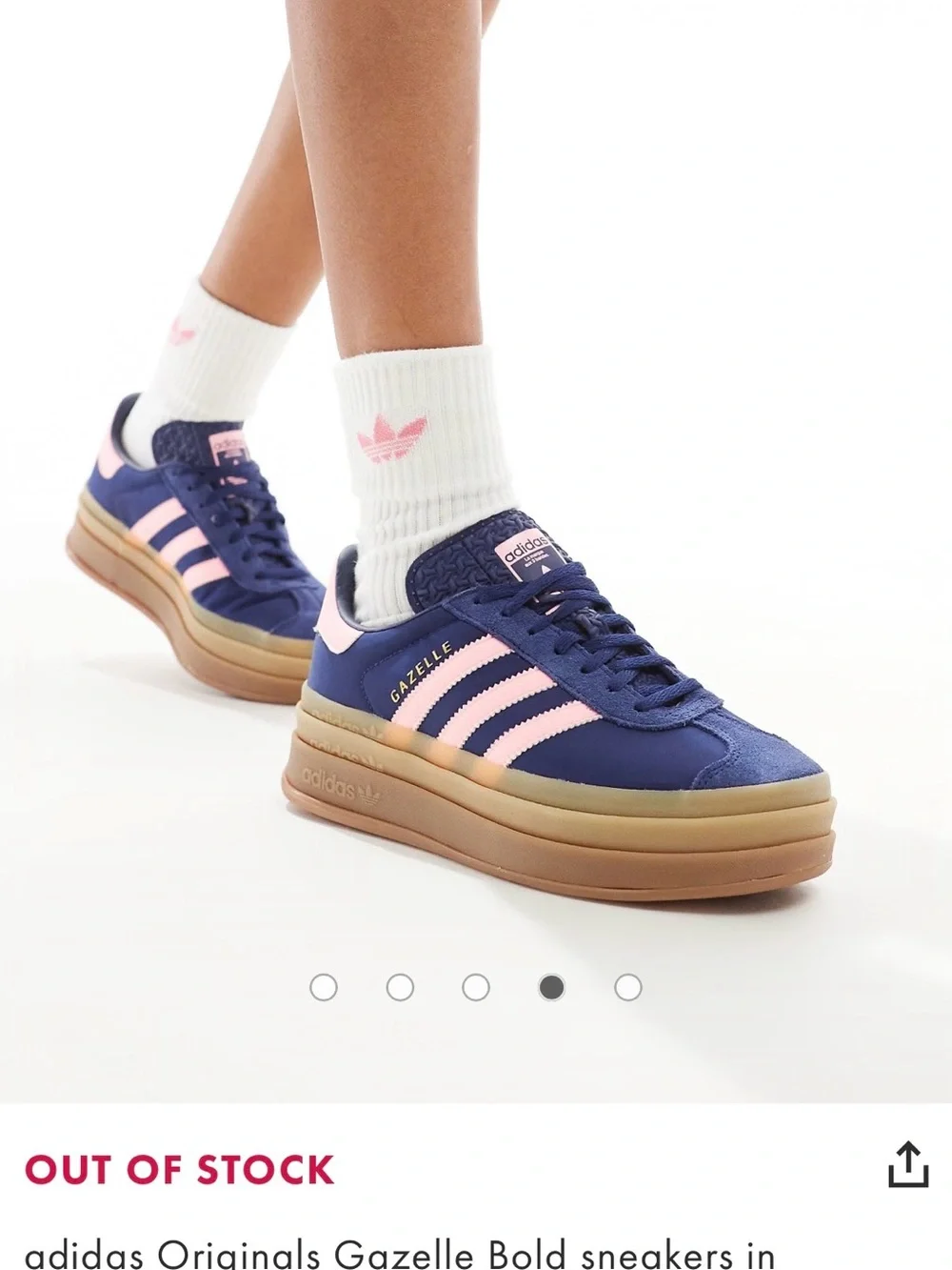 adidas Gazelle Platform Sneaker - Navy & Pink